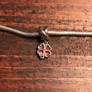 Pandora Dangling Clover with Pink Enamel